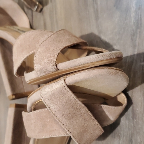 Steve Madden SaraII Suede high block heels sandals shoes sz 8.5M - Picture 7 of 12